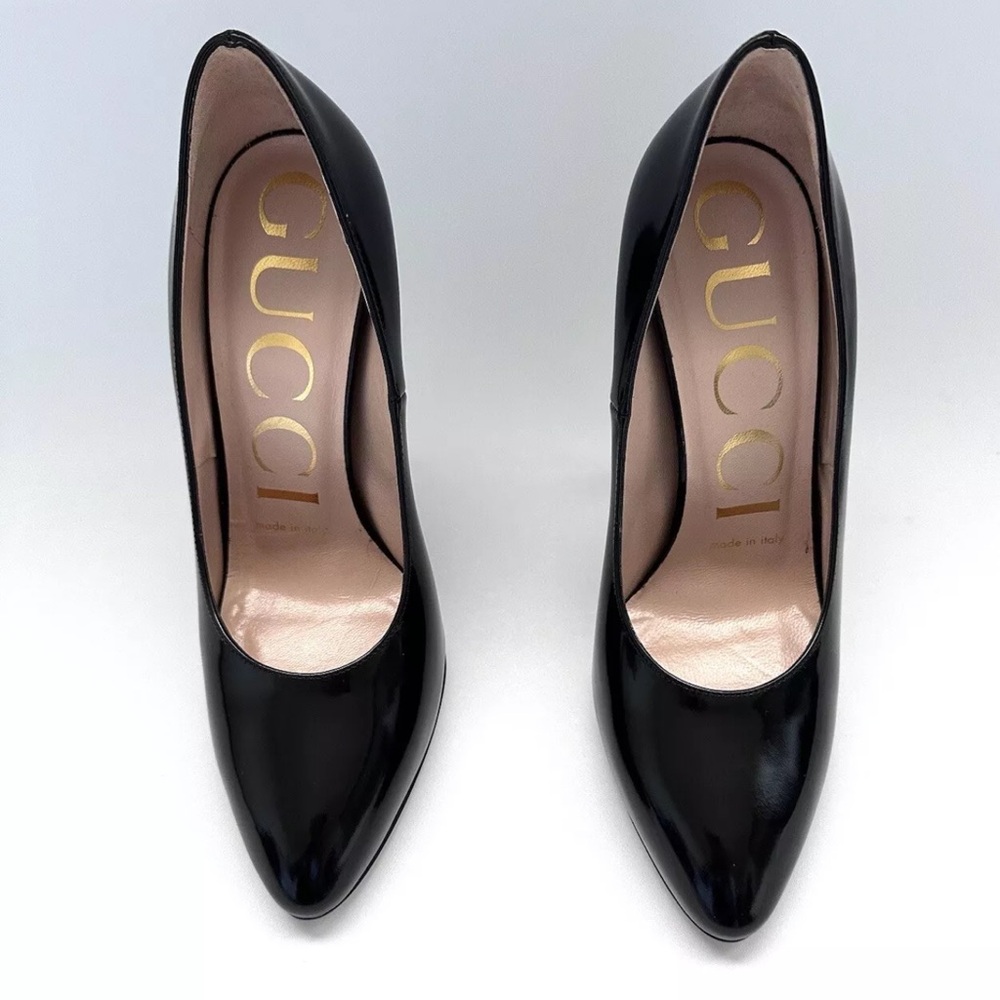 Gucci Elaisa black Leather Heels Shoes size 35 - Picture 11 of 11